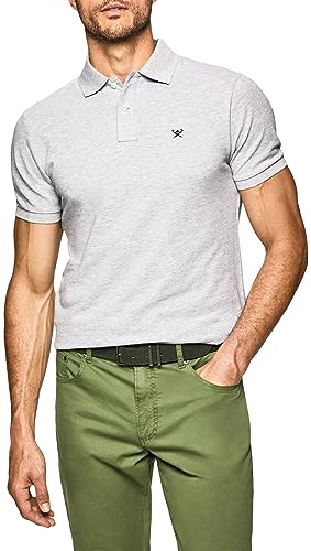 HACKETT LONDON Herren Slim Fit Logo Polo Shirt, Grey (Light Grey), im Sale